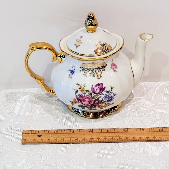 Vintage little German Tea pot. Rare Reichenbach Gold Gilded  bone china - Picture 14 of 15